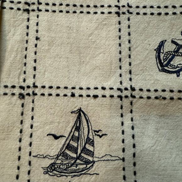 Embroidered Coastal Linen Blend Shirt Lemon Grass Petite Medium PM - Picture 10 of 10